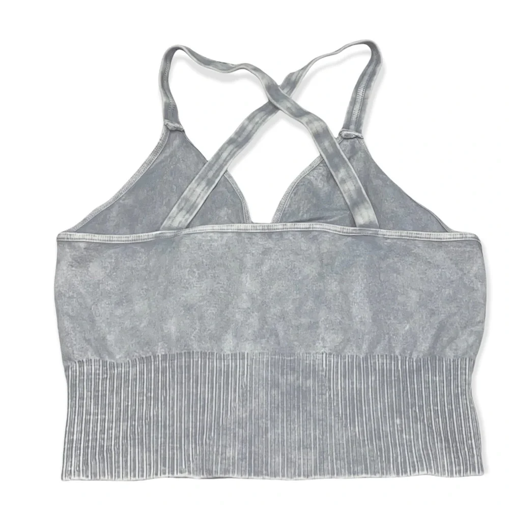 NEW! Free People Good Karma Crop Top - M/L - Iced Grey $58 retail - Picture 5 of 6